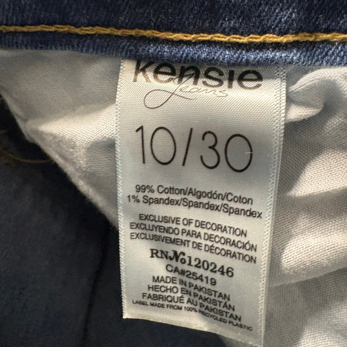 Kensie Jeans Womens 10/30 Blue Denim The Ultimate High Rise Skinny Fray Hem