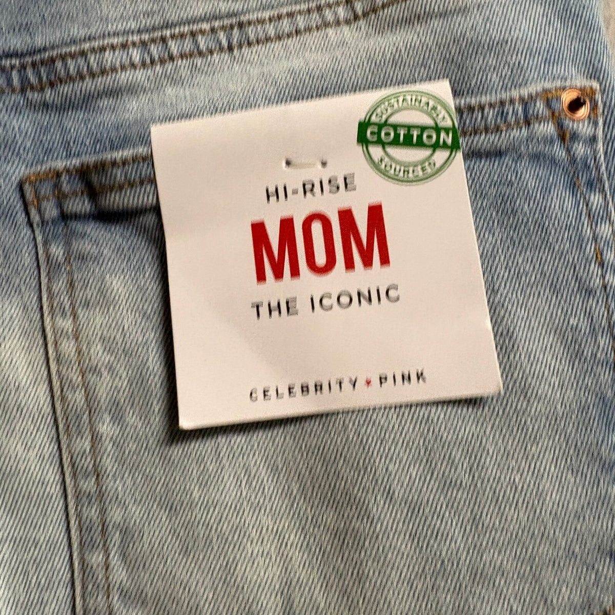 Celebrity Pink Womens Hi-Rise Mom Jeans Size 7/28 Blue Distressed Denim New