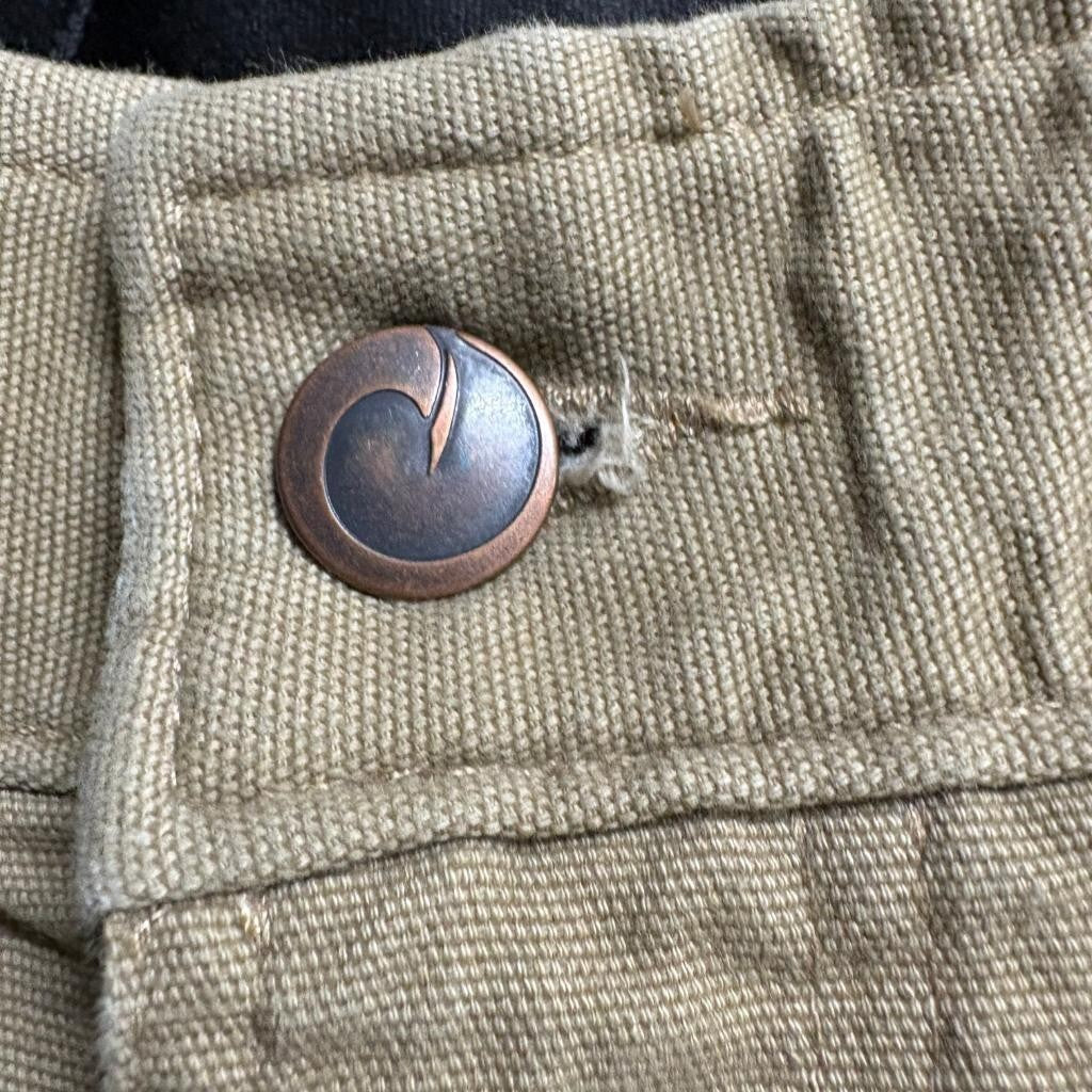 Origin USA Mens Tapered Pants 34x32 Tan Brown Cotton Stretch Canvas Workwear