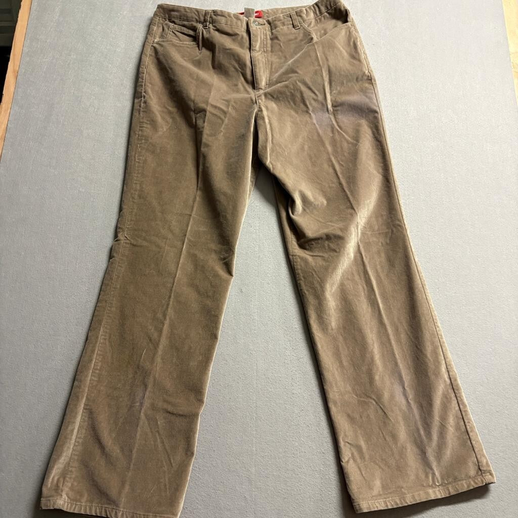 Gloria Vanderbilt Velveteen Stretch Bootcut Pants Womens 18 Sable Brown NWT