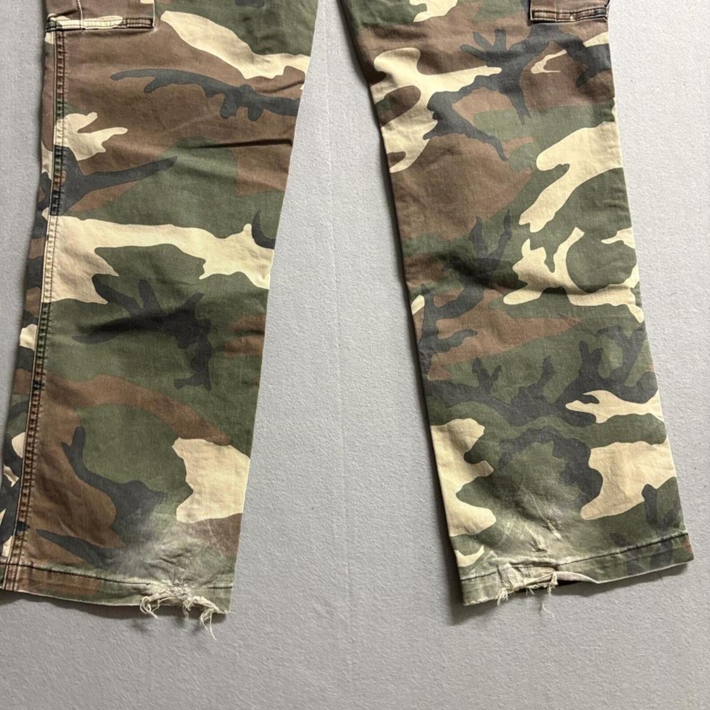 Good American Uniform Cargo Pants Womens 12/31 Camo Fatigue Green Stretch