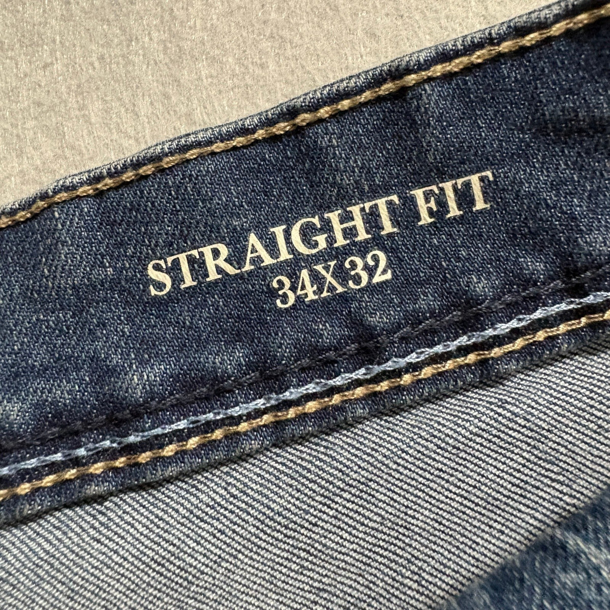 Scott Barber Straight Fit Jeans Mens 34x32 Blue Denim Stretch Pants