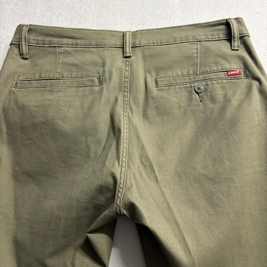 Levis XX Chino Standard Taper Pants Mens 32x30 Olive Green Stretch Twill
