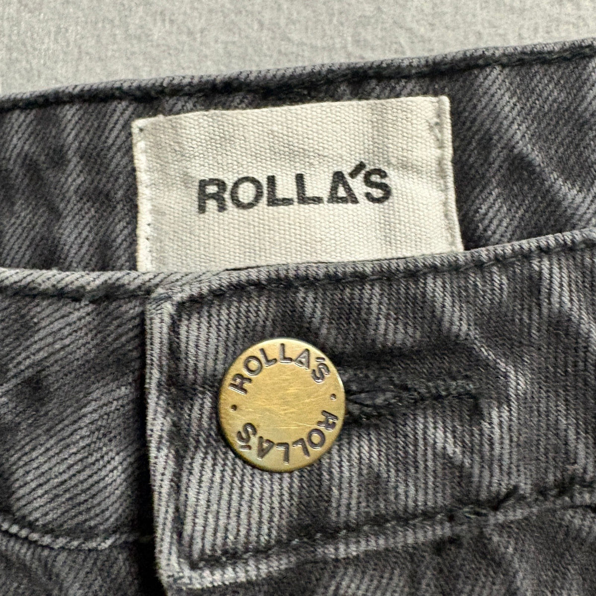 Rolla's Original High Rise Straight Jeans Womens Size 27 Distressed Black Denim