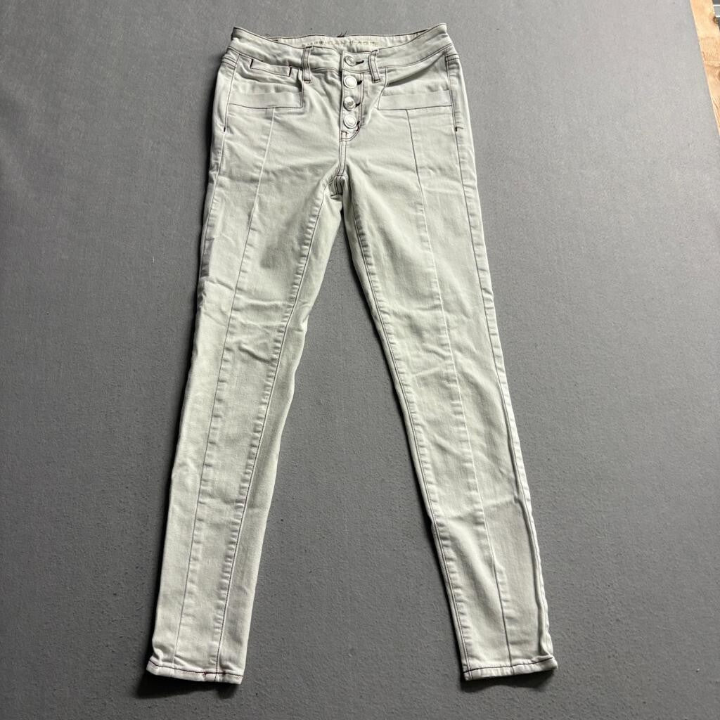 American Eagle Next Level Stretch Skinny Jeans Womens 00 Regular White Red