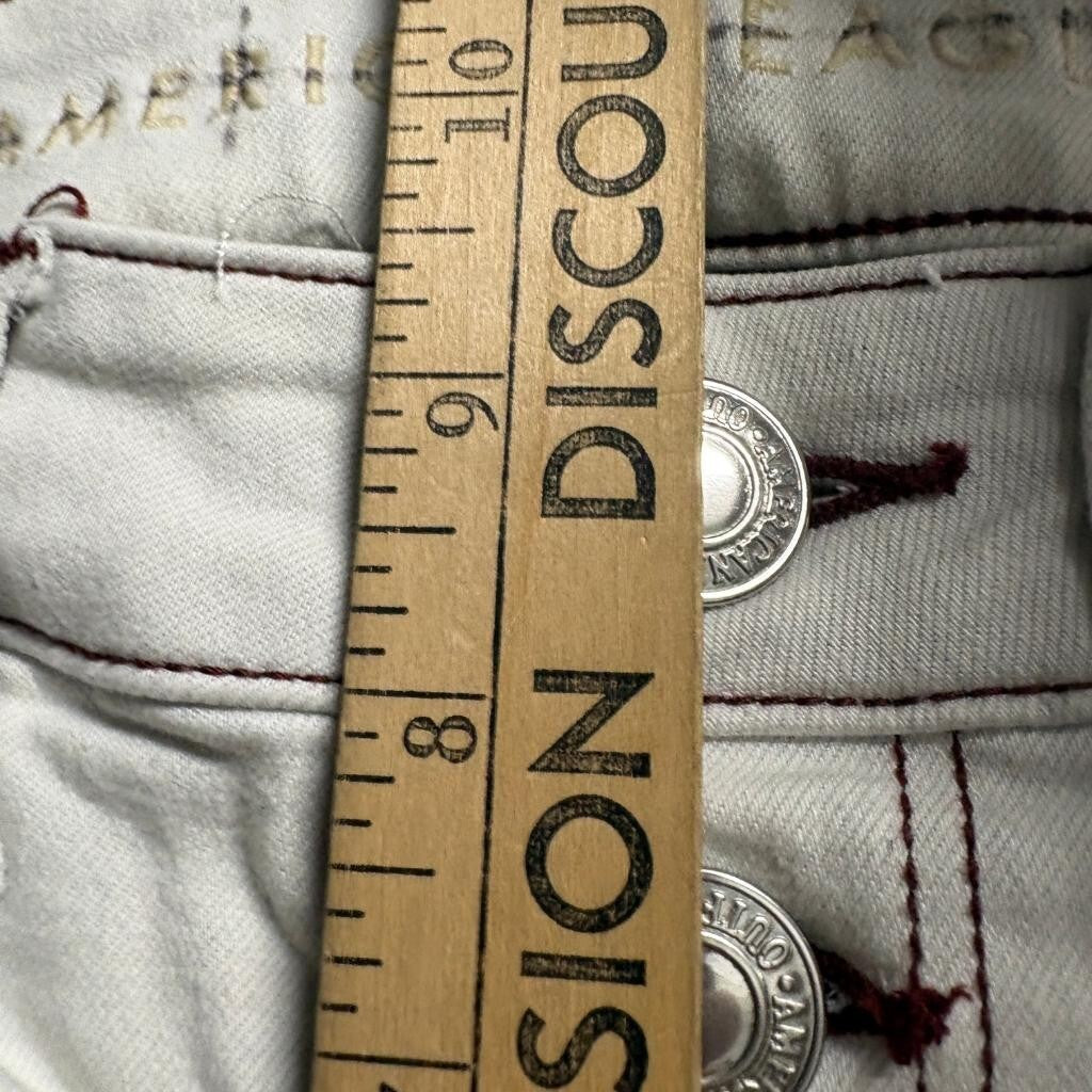 American Eagle Next Level Stretch Skinny Jeans Womens 00 Regular White Red