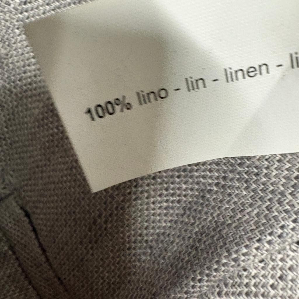 Zara Basic Collection Women's 100% Linen Pants Size 4 Gray Cuffed Ankle Trousers
