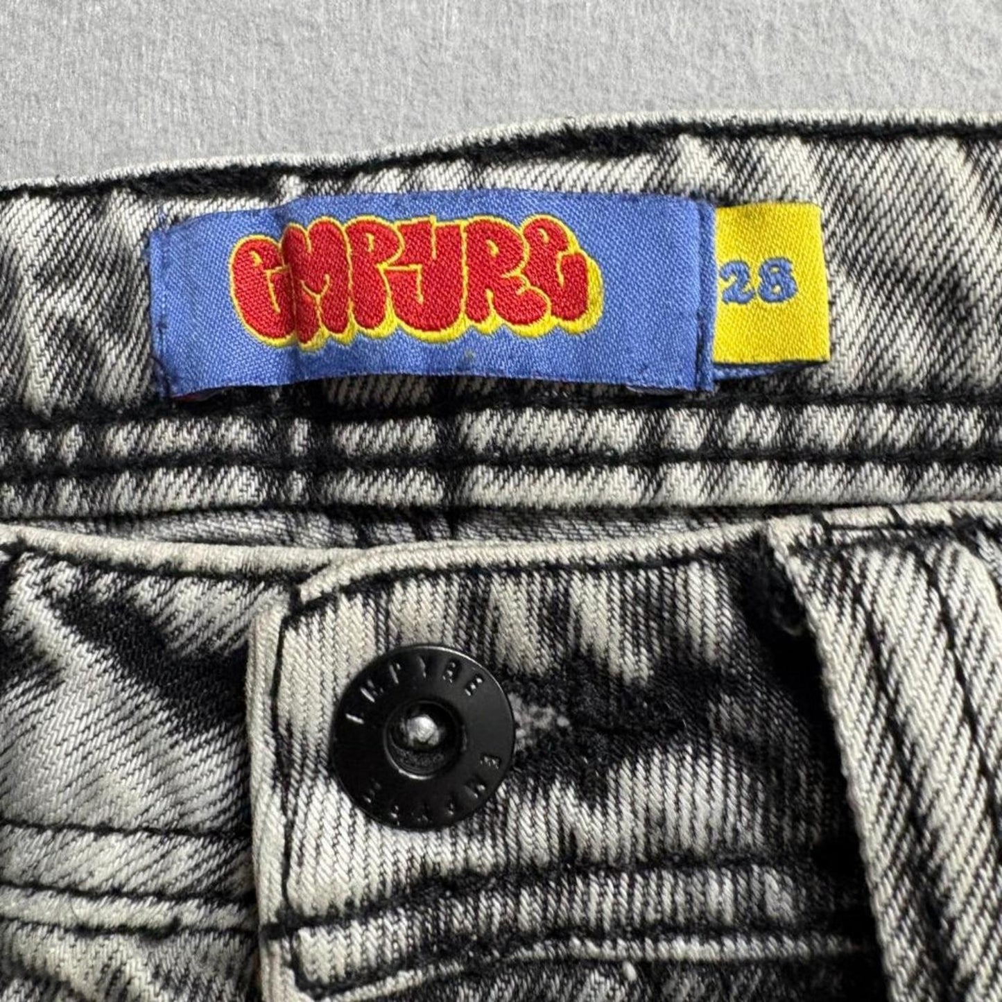 Empyre Relaxed Fit Jeans Mens 28 Gray Acid Wash Denim Skater Y2K Grunge