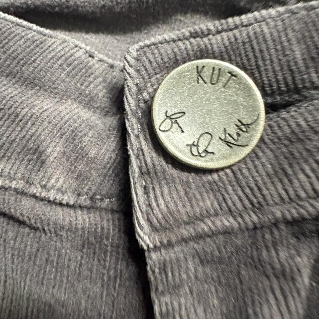 Kut from the Kloth Corduroy Pants Womens 6 Gray Stretch Bootcut Flared