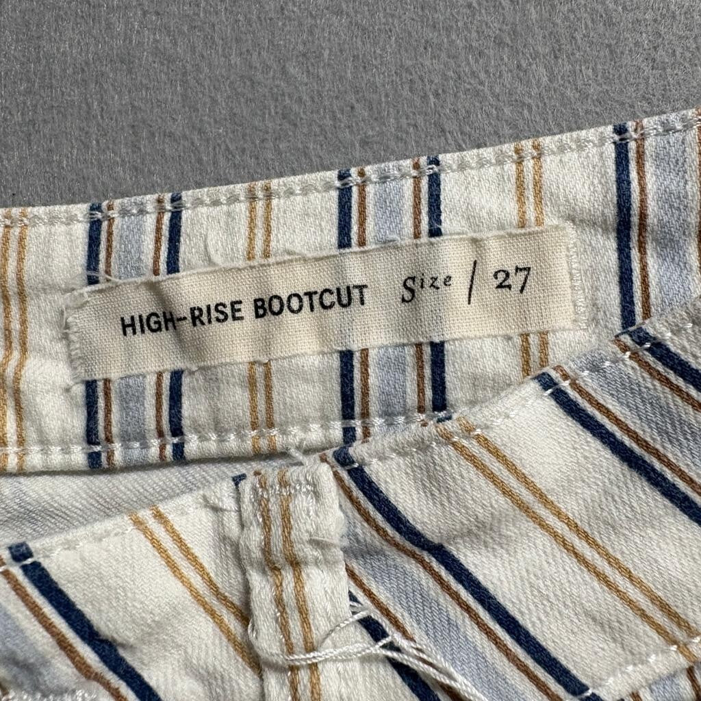 Pilcro and the Letterpress Anthropologie Striped High Rise Bootcut Jeans Size 27