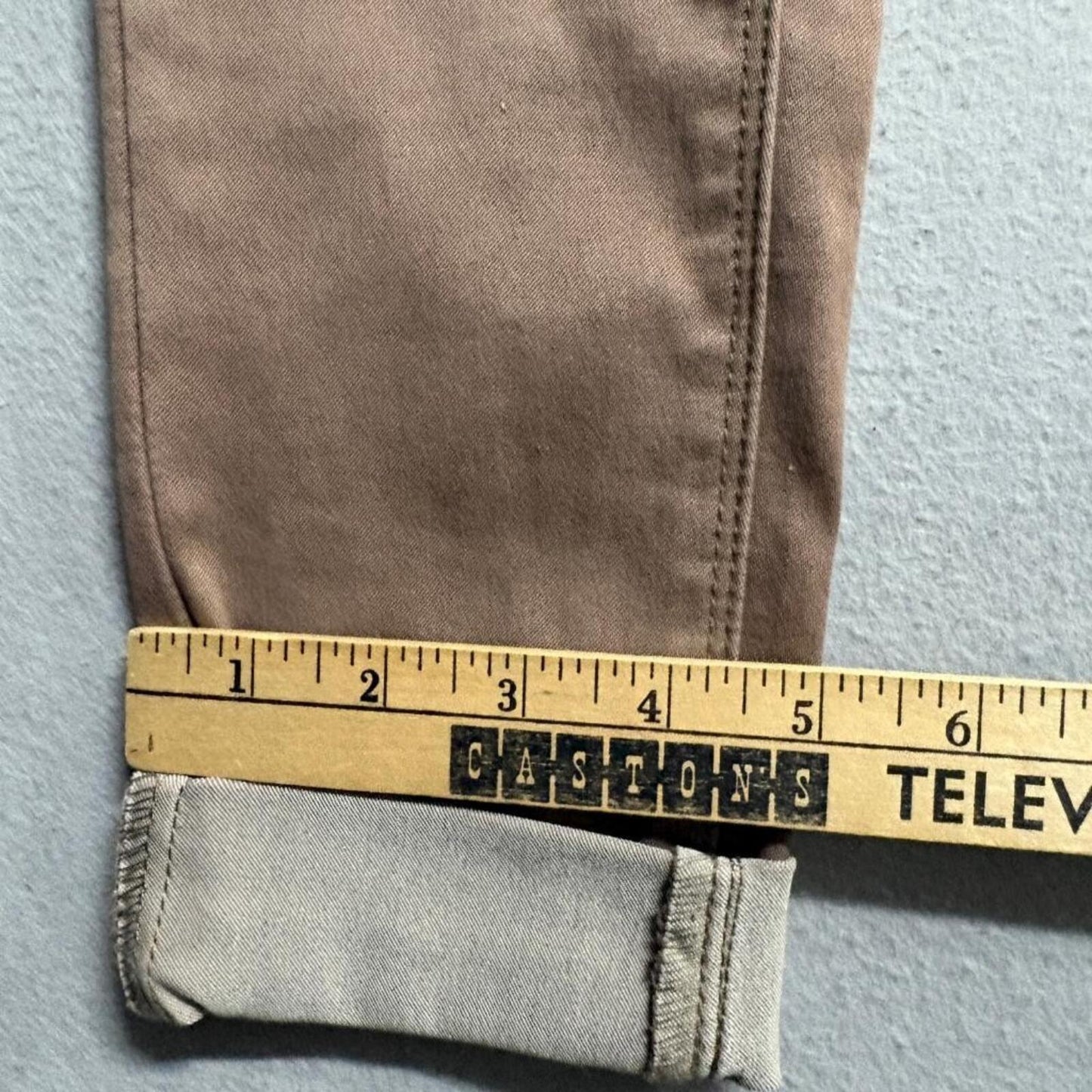Miss Bonbon Skinny Jeans Womens Size S Brown Stretch Cuffed Denim Low Rise