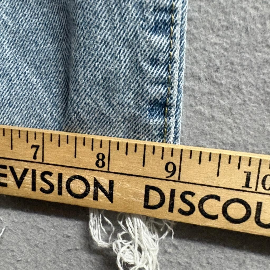 Unbranded High Waist Wide Leg Jeans Womens Size M Light Wash Raw Hem Elastic