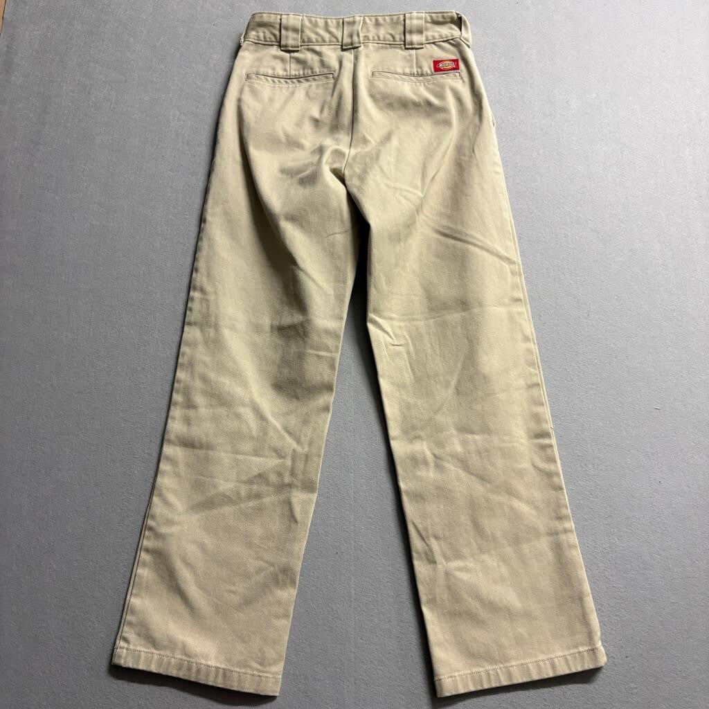 Dickies Girl Worker Crop Roll Hem Pants Womens Size 0/24 Khaki Chino Beige