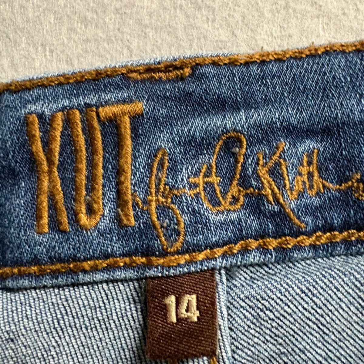 KUT from the Kloth Carrie Boyfriend Jeans Womens 14 Blue Stretch Medium Wash
