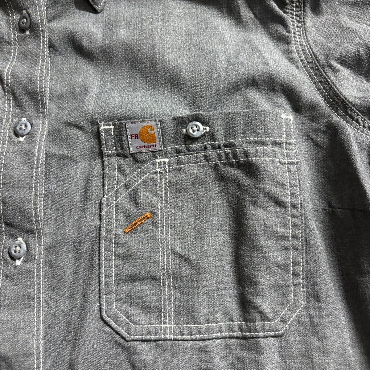 Carhartt FR Force Shirt Mens XL Flame Resistant Gray Long Sleeve Button Up