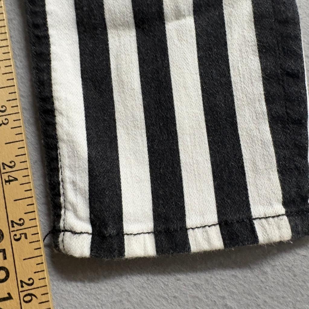 Rag & Bone Jean Womens 27 Capri Jeans Black White Vertical Stripe Benton Strpe