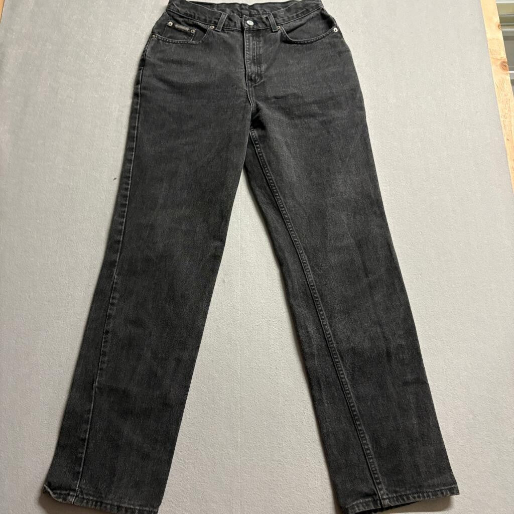Calvin Klein Jeans Womens 12 Black Denim High Rise Straight Leg Vintage 90s