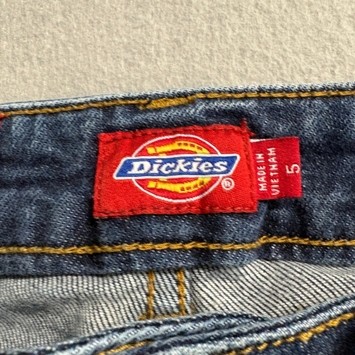 Dickies Womens Denim Jeans Size 5 Blue Medium Wash Straight Leg Work Casual