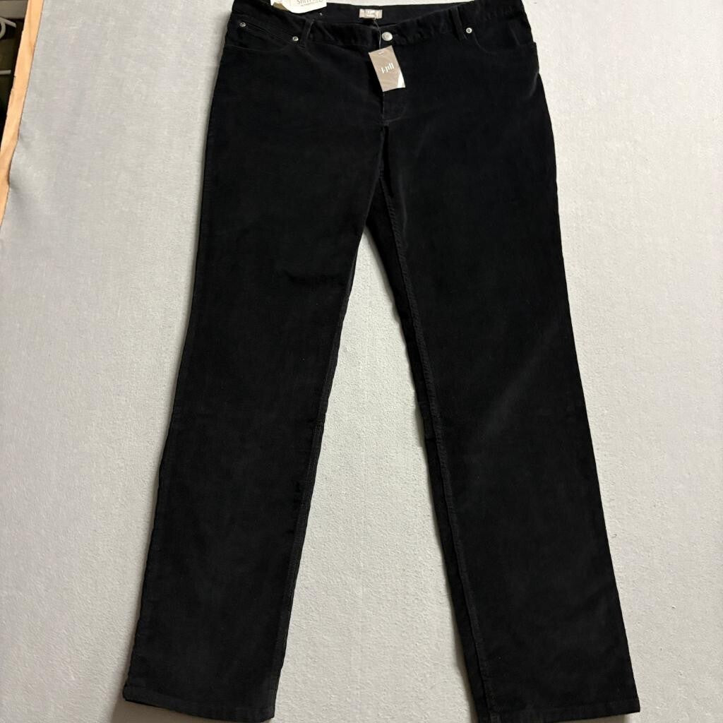 J. Jill Corduroy Pants Womens 16 Black Slim Leg Stretch Cotton Blend NWT