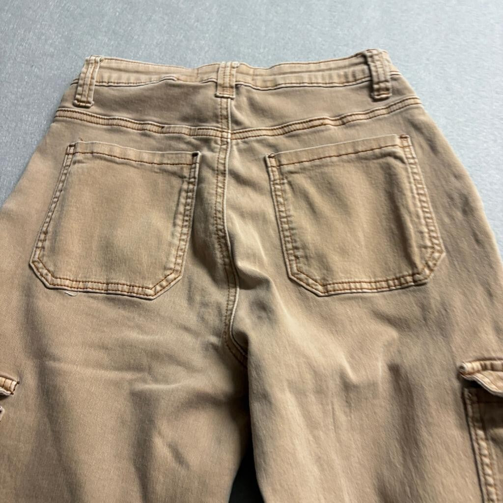 Legend Womens Cargo Pants Size S Brown Stretch Utility Wide Leg High Rise