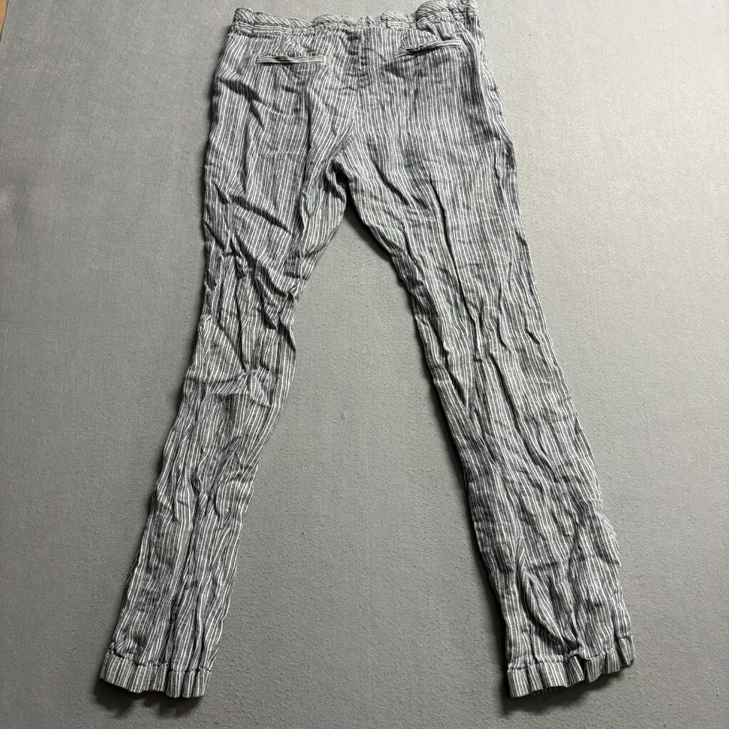Gap Womens XS Blue White Striped 100% Linen Pull On Beach Pants Casual