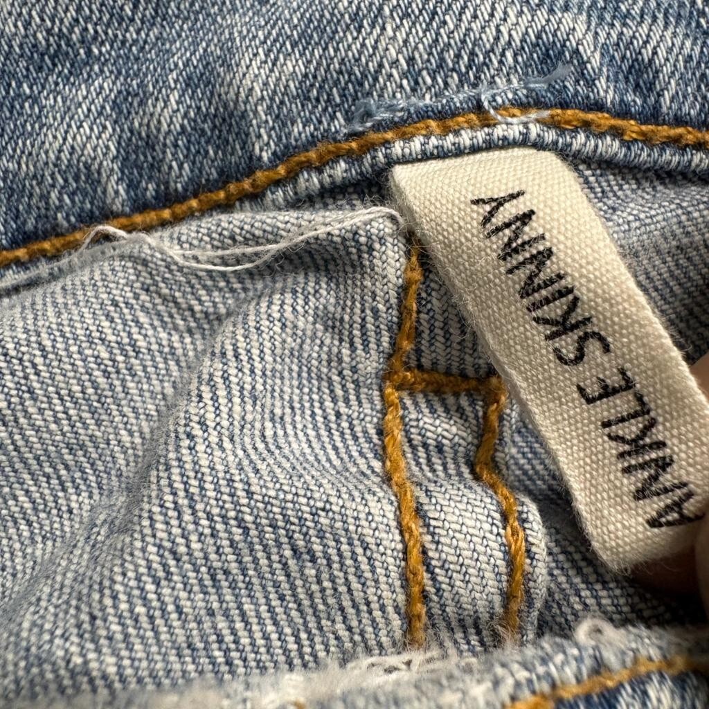 Rag & Bone Ankle Skinny Jeans Womens 30 Distressed Blue Denim Stretch