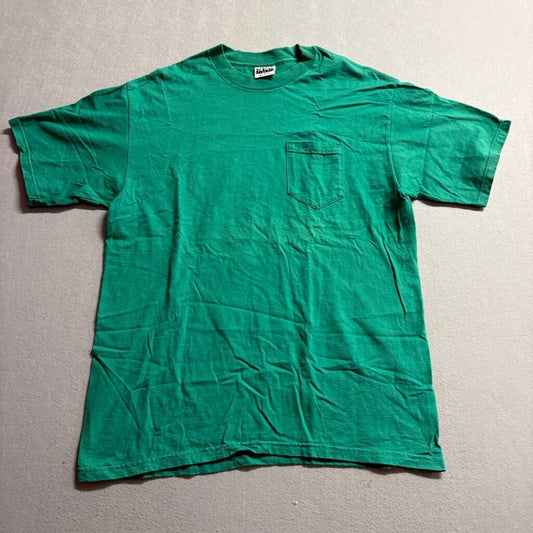 Vintage Key Elements Pocket T-Shirt Mens Large Green Single Stitch Made in USA