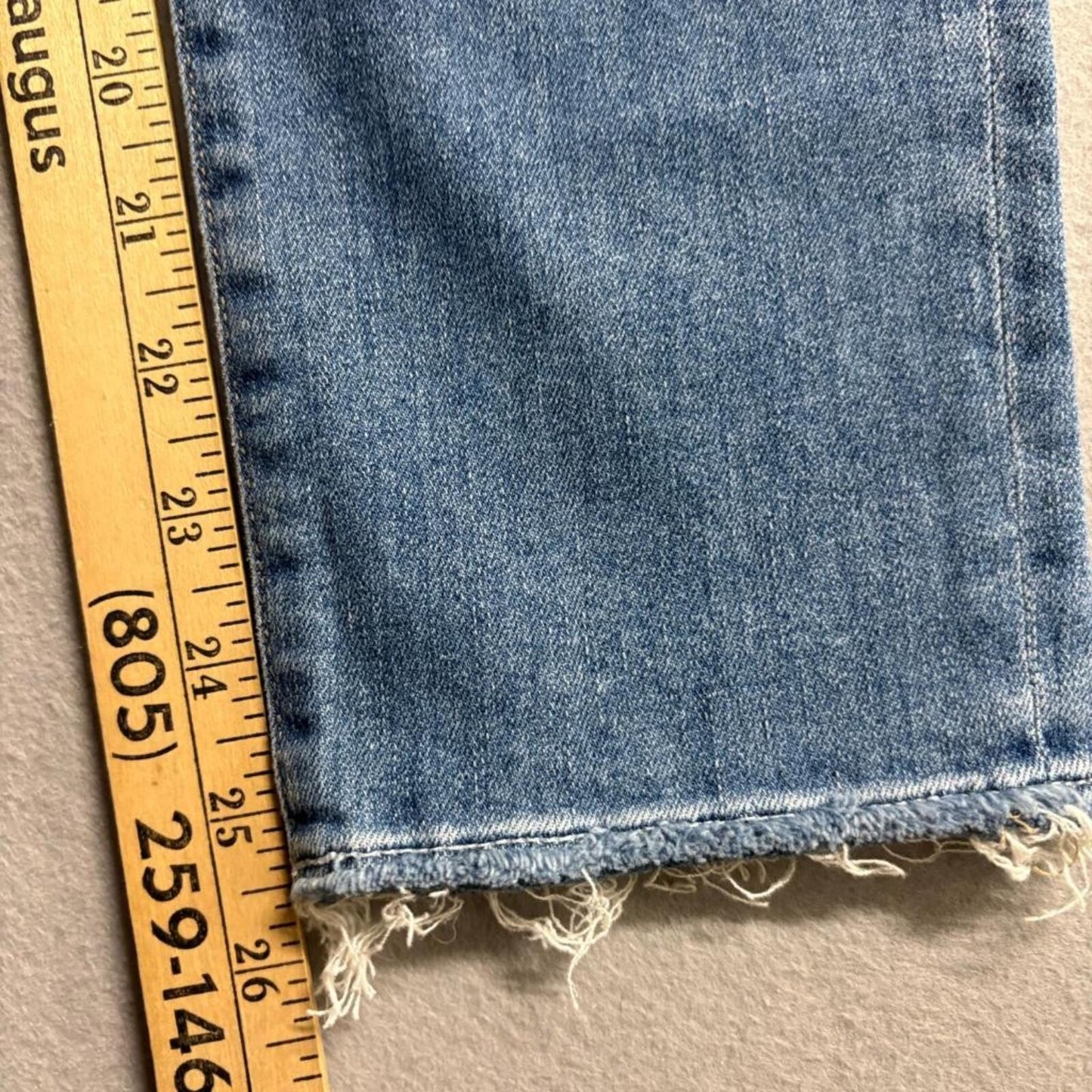 Flying Monkey Jeans Womens 27 Blue Denim Raw Hem Straight Leg Stretch Style