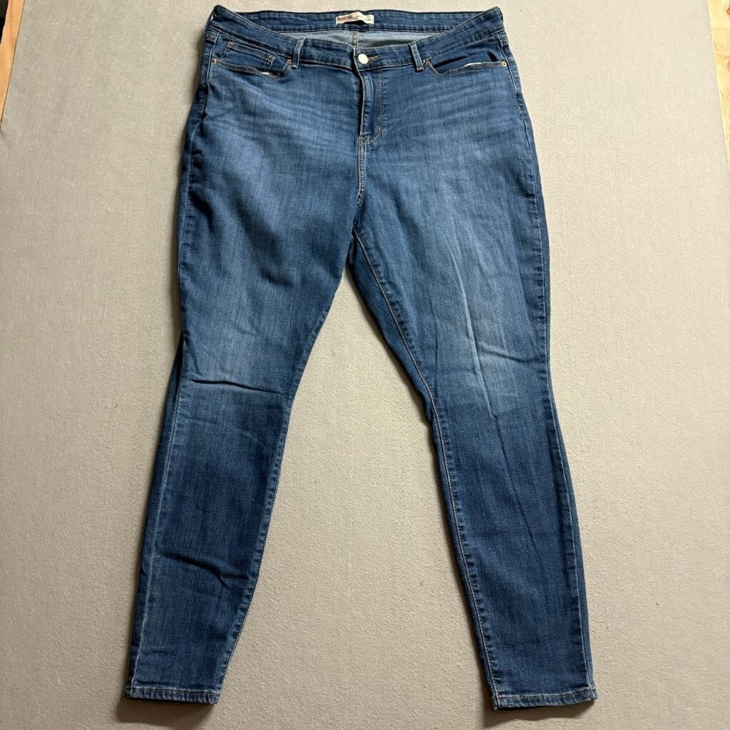 Signature by Levi Strauss Women High Rise Skinny Jeans Size 20M Blue Stretch