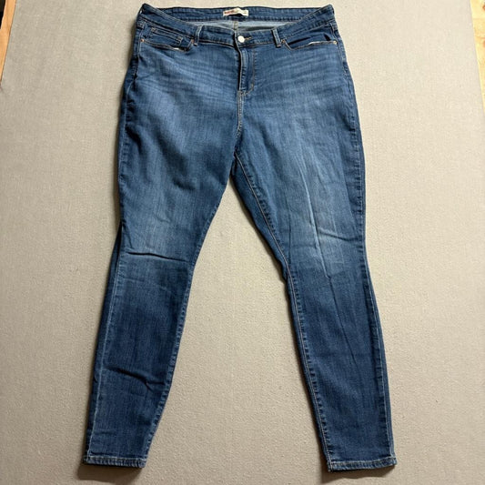 Signature by Levi Strauss Women High Rise Skinny Jeans Size 20M Blue Stretch