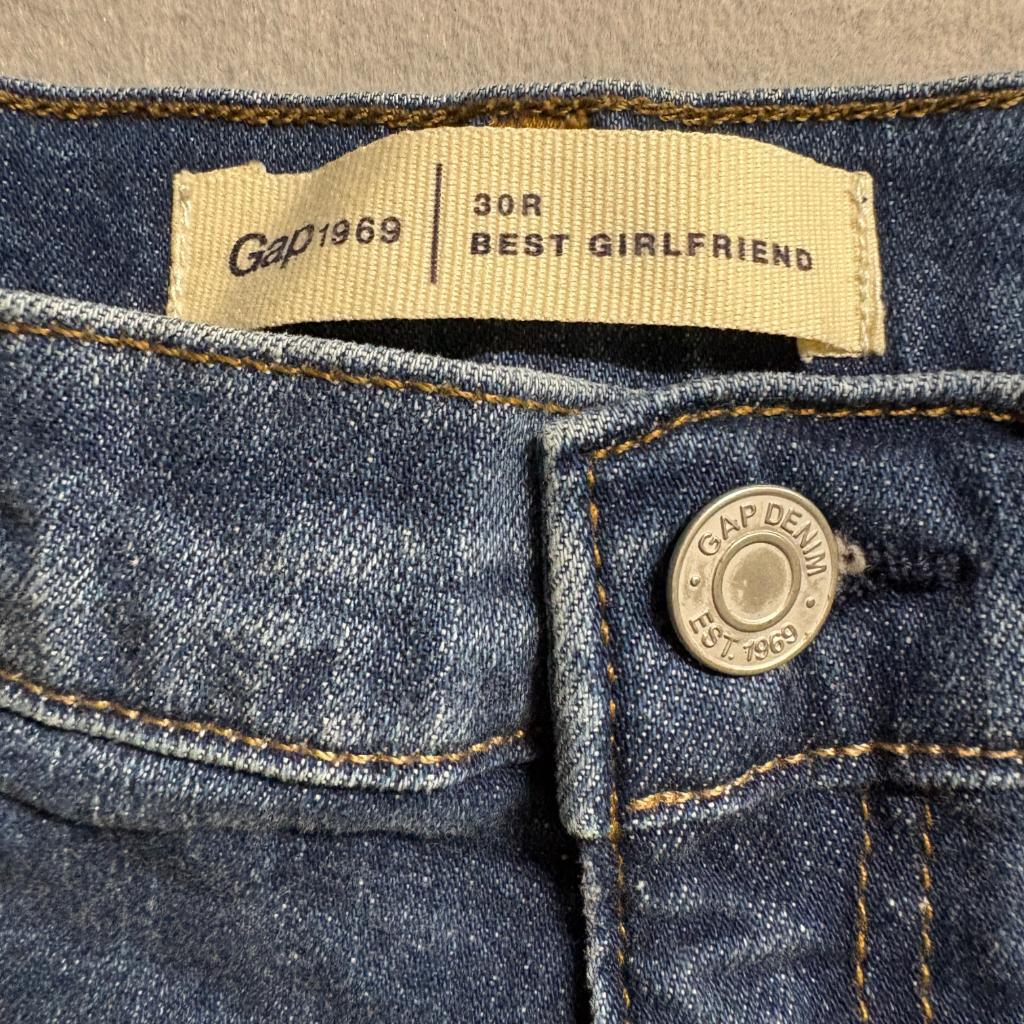 Gap 1969 Best Girlfriend Jeans Womens 10 Regular 30R Distressed Blue Denim