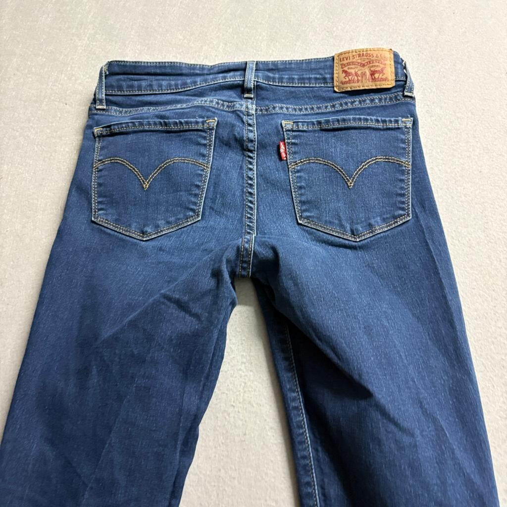 Levi's 711 Skinny Jeans Womens 26 Blue Denim Stretch Dark Wash Mid Rise