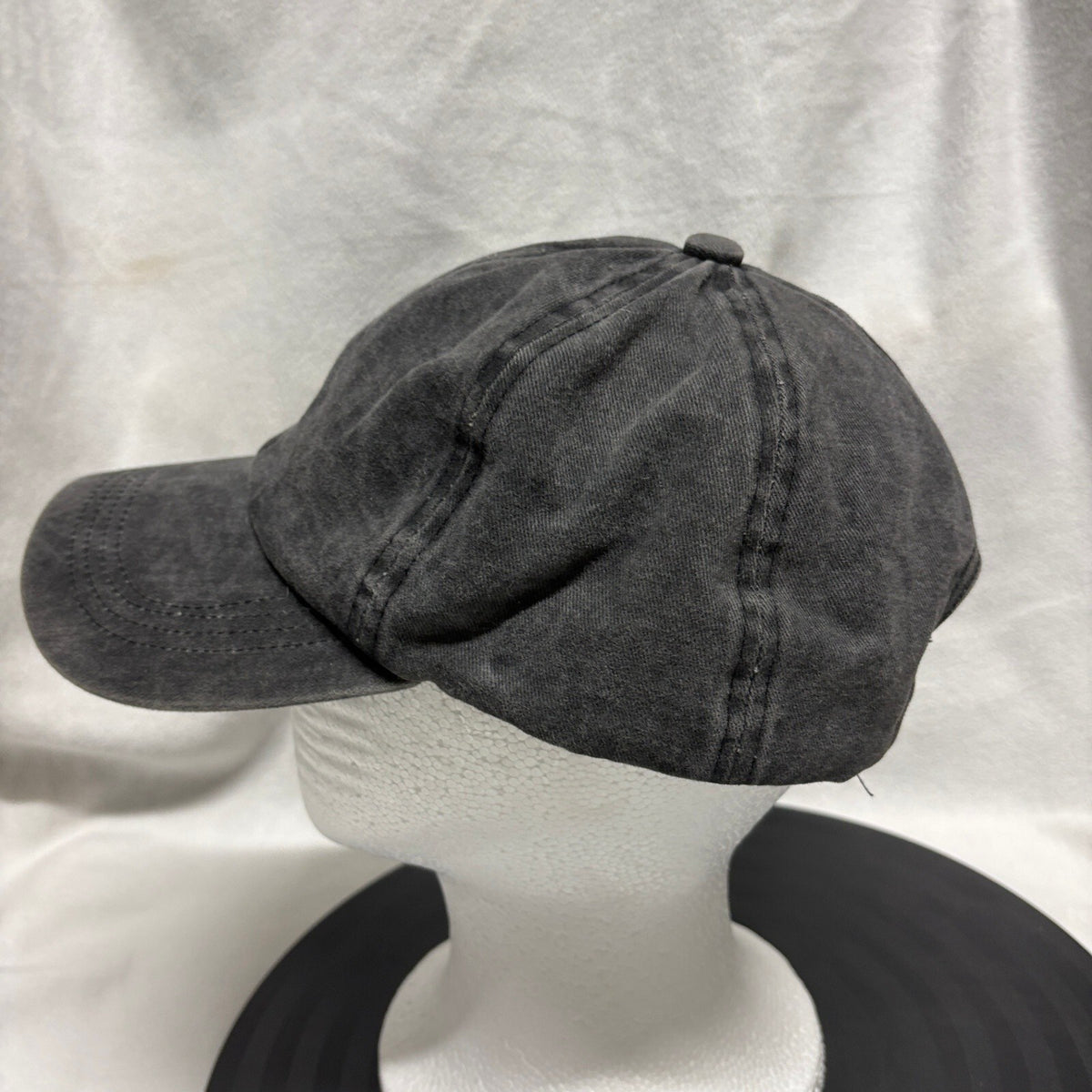Washed Cotton Vintage Style Acid Wash Grey Black Blank Dad Hat Baseball Cap OSFA - Photo 5
