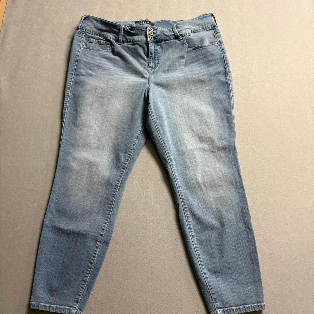 Torrid Premium Skinny Jeans Womens Plus Size 18 Blue Denim Stretch 3-Button Fly