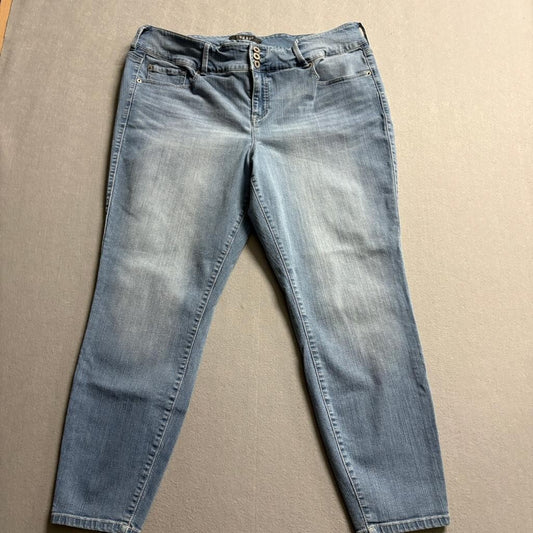 Torrid Premium Skinny Jeans Womens Plus Size 18 Blue Denim Stretch 3-Button Fly