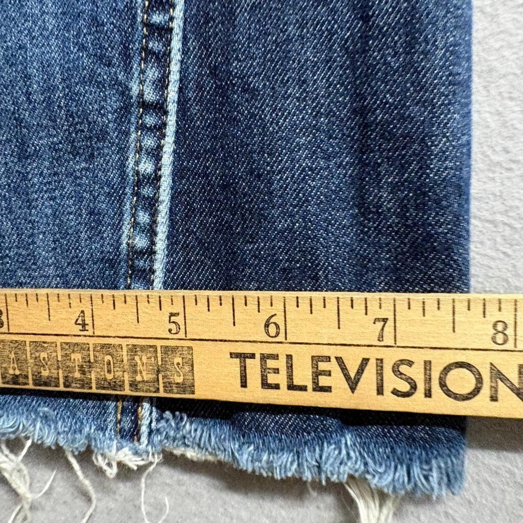 Everlane The Cheeky Bootcut Jeans Womens 28 Blue Denim High Rise Raw Hem Stretch