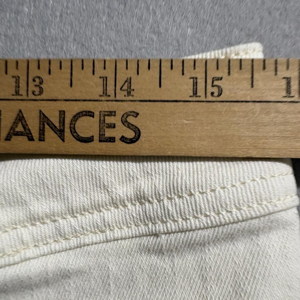 ee:some Los Angeles Wide Leg Jeans Womens Small Off White Raw Hem Stretch Denim