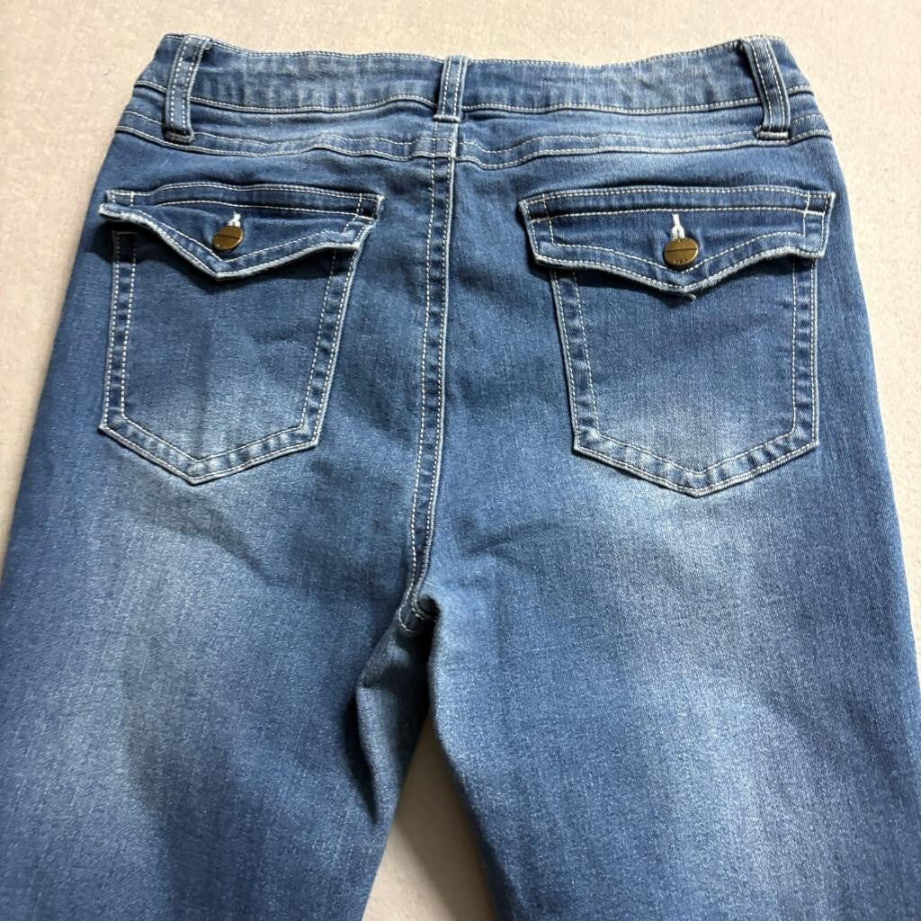 CX-5 Create Distressed Skinny Jeans Womens Size 11 Blue Denim Flap Pocket