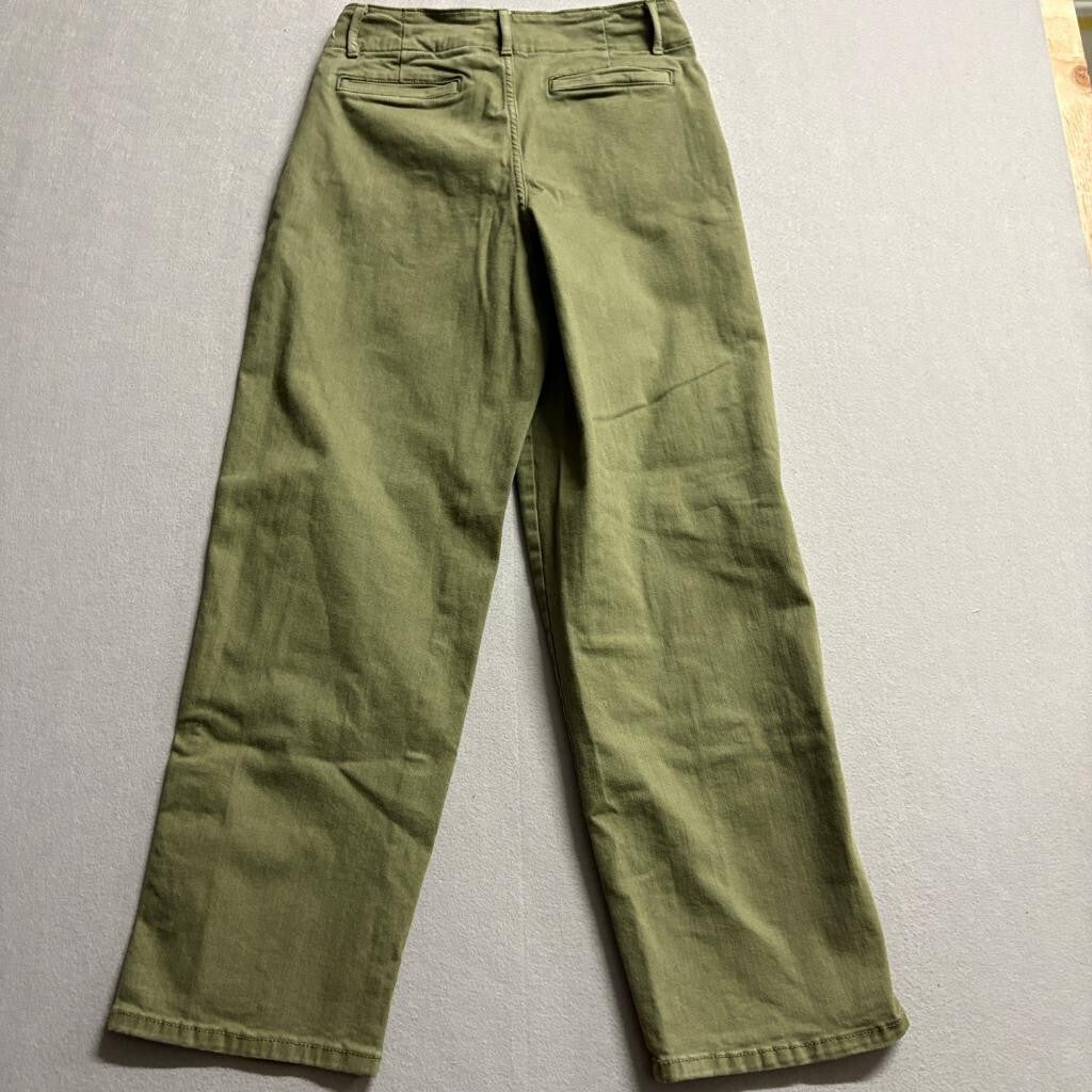 Banana Republic High Rise Straight Fit Pants Womens 27/4 Olive Green Stretch