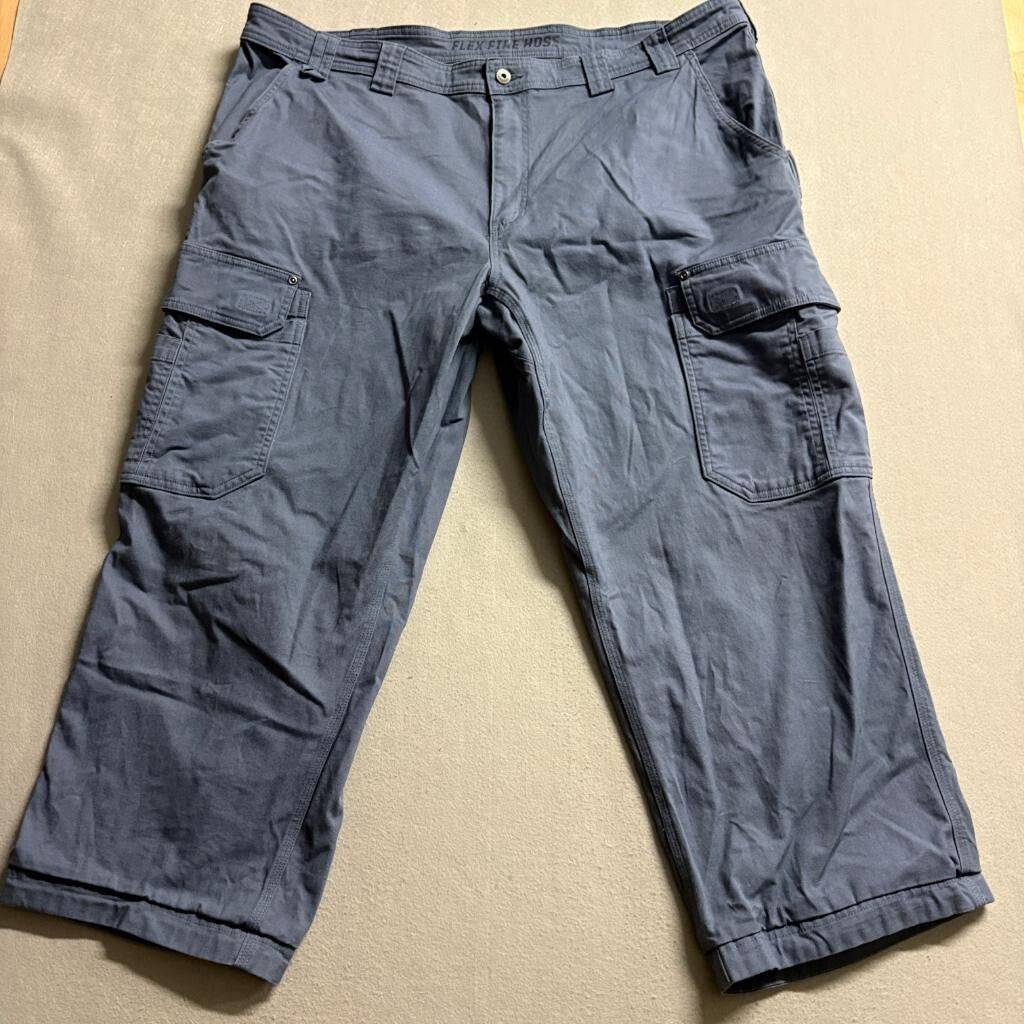 Duluth Trading Co Flex Fire Hose Cargo Pants Mens 44x32 Relaxed Fit Gray