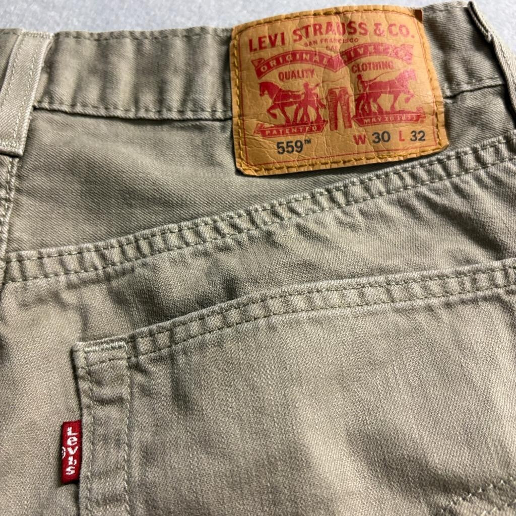 Levi's 559 Relaxed Straight Pants Mens 30x32 Brown Khaki Cotton Chino Denim
