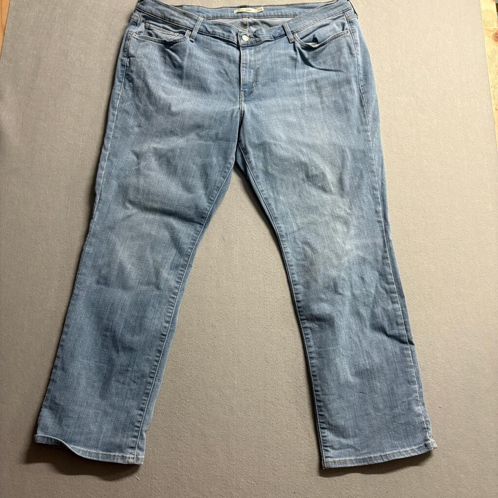 Levis Classic Straight Jeans Womens 20W Medium Wash Blue Denim Stretch WaterLess