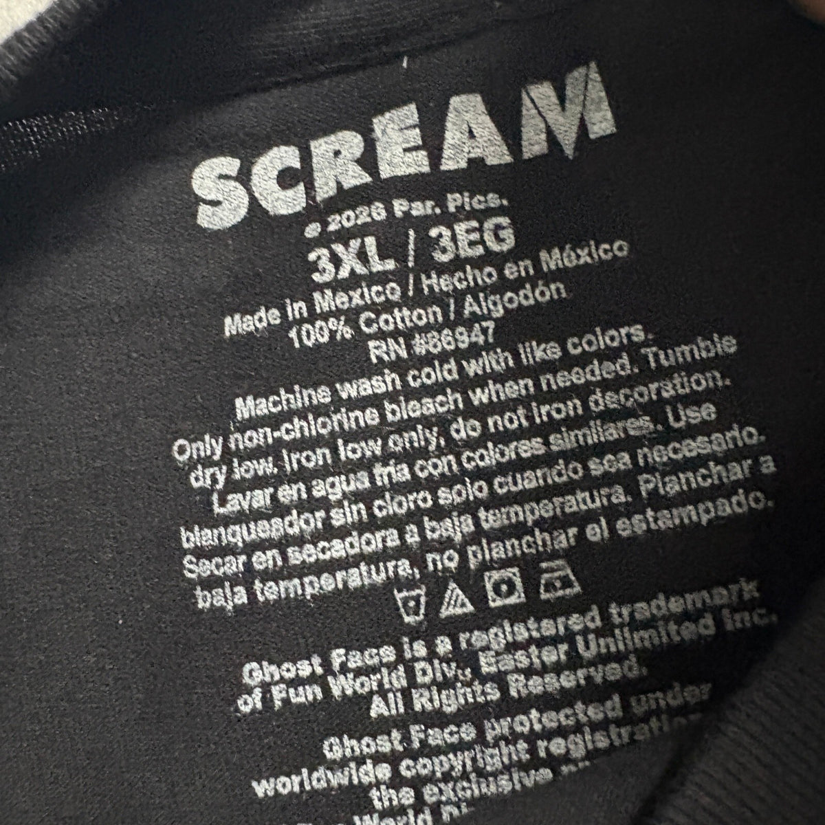 Scream Ghostface Scary Movie T-Shirt Mens 3XL Black Cotton Graphic Tee New