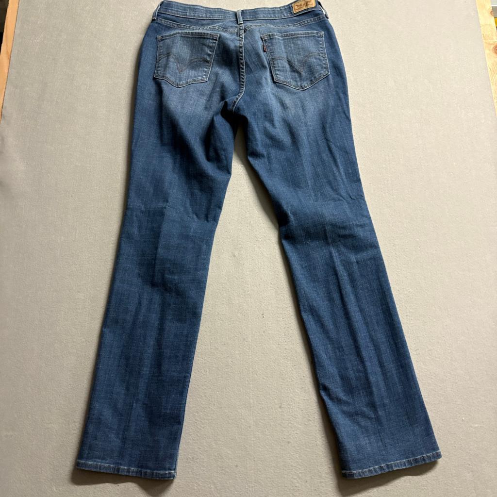 Levis 525 Perfect Waist Straight Leg Jeans Womens Size 12M Blue Denim Stretch