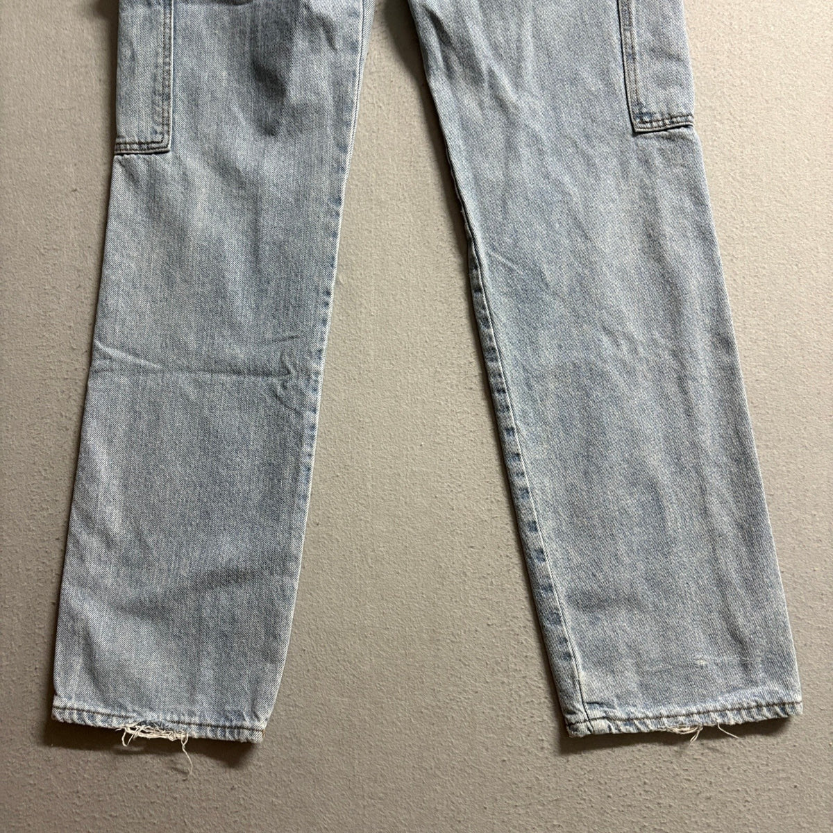 SO.N.G Womens High Rise Cargo Jeans Size 1/25 Blue Light Wash Straight Leg 28x29