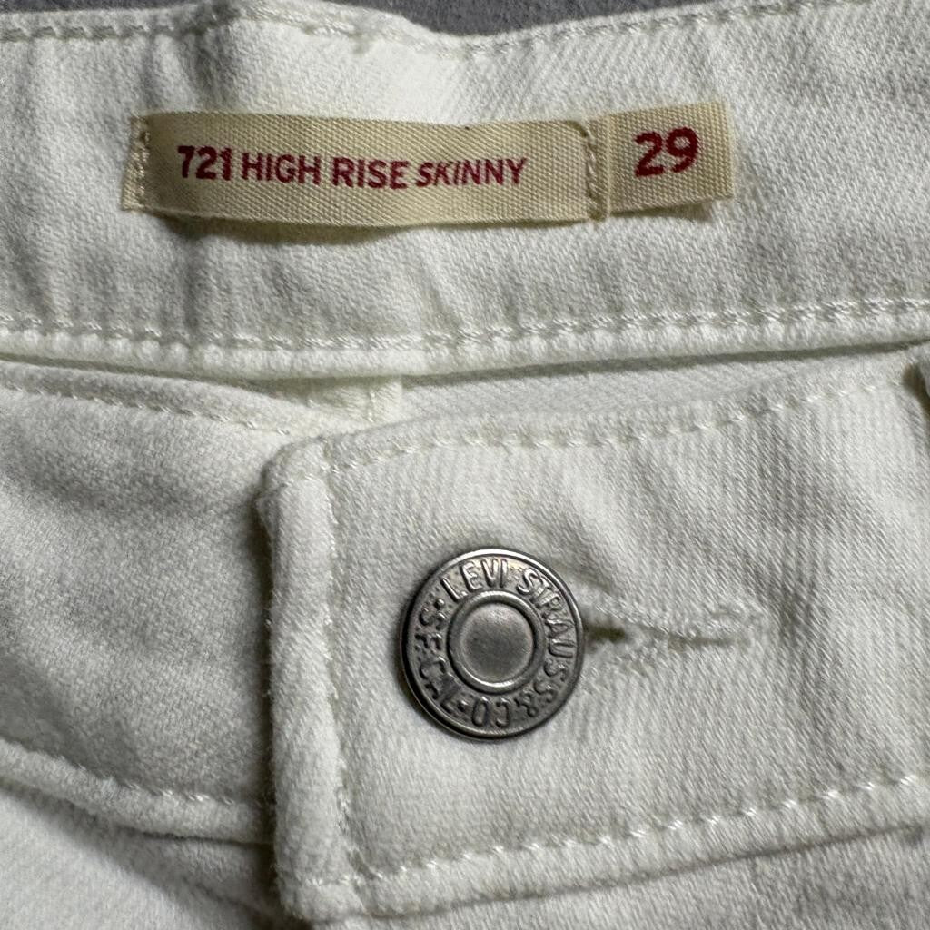 Levi's 721 High Rise Skinny Jeans Womens 29x30 White Denim Stretch
