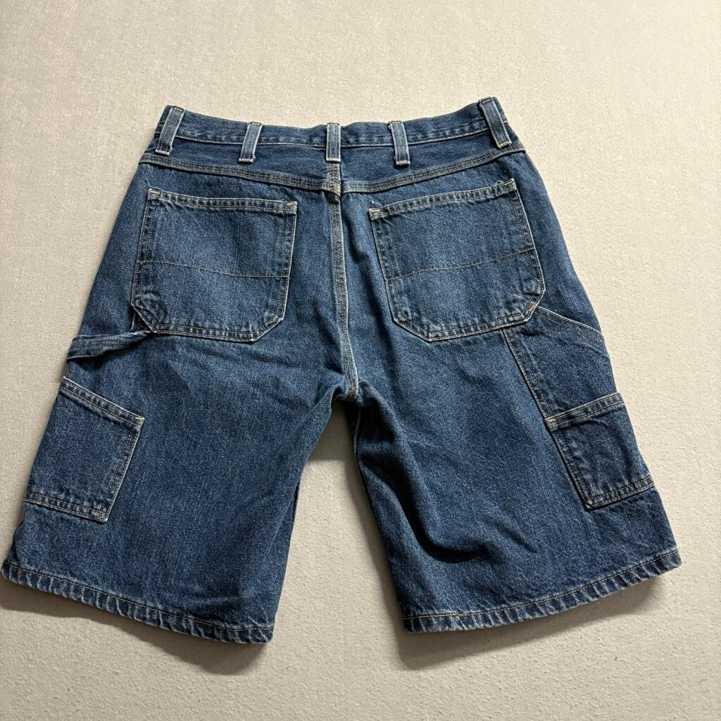 Faded Glory Carpenter Denim Shorts Mens 32 Blue Cotton Utility Workwear