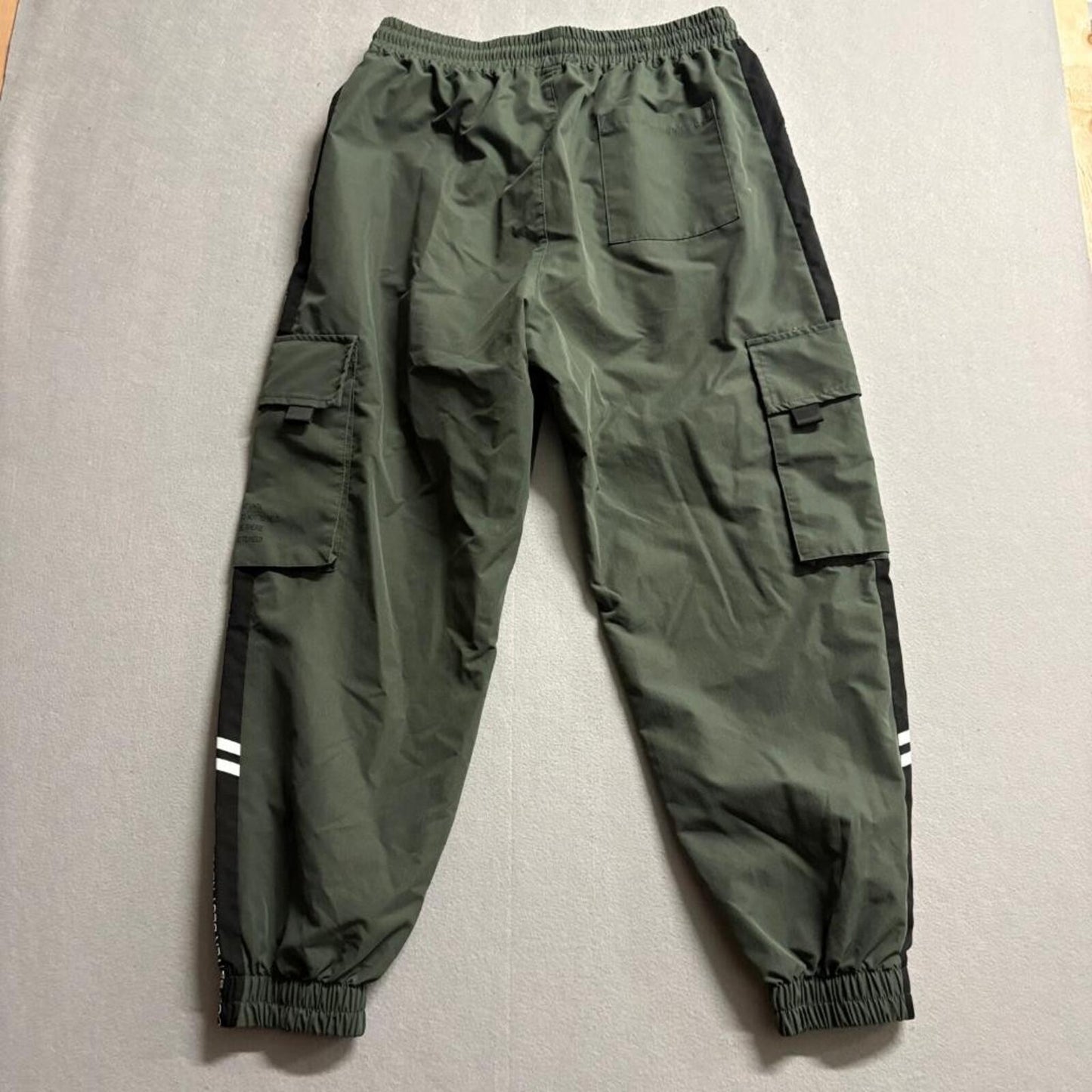 Unbranded Mens Cargo Jogger Pants Large Green Polyester Blend Athletic Track