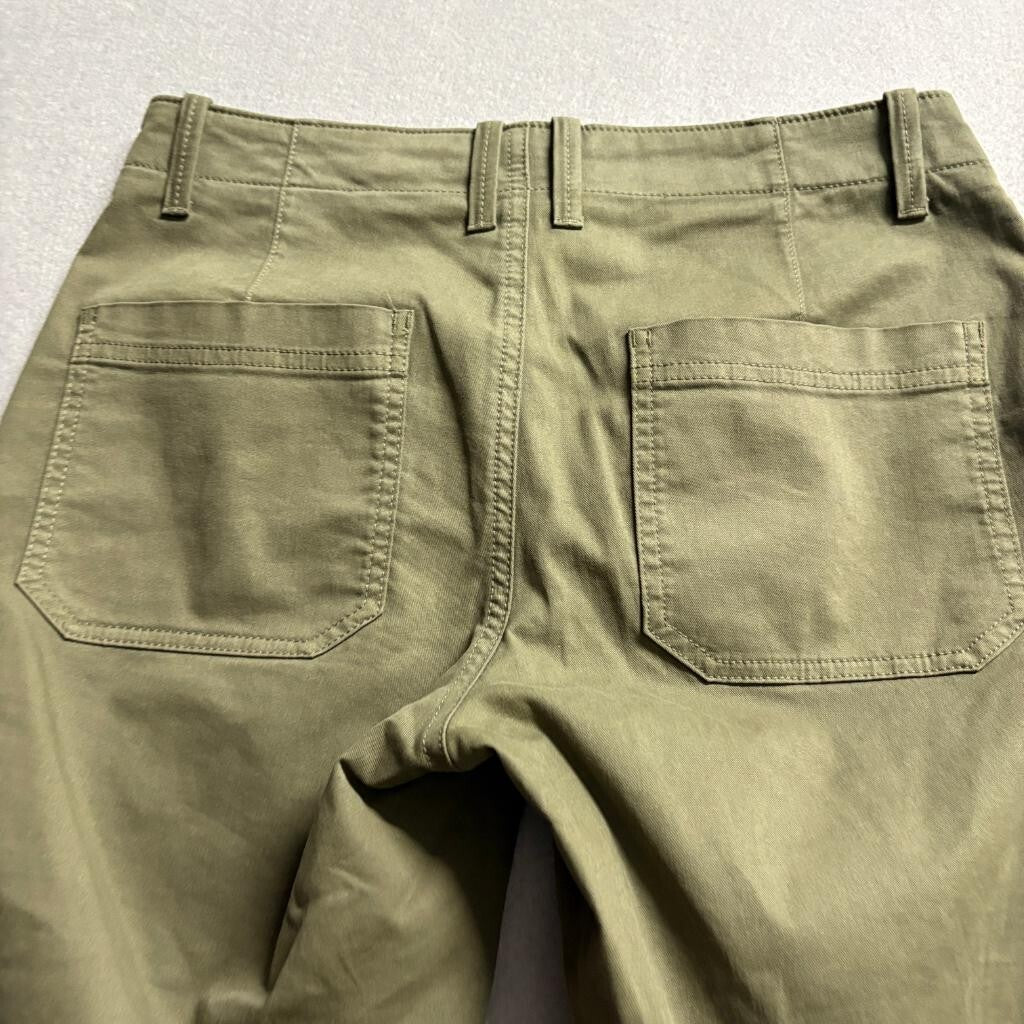 Banana Republic Womens Jogger Pants Size 4 Green Cotton Blend Ankle Zip Utility