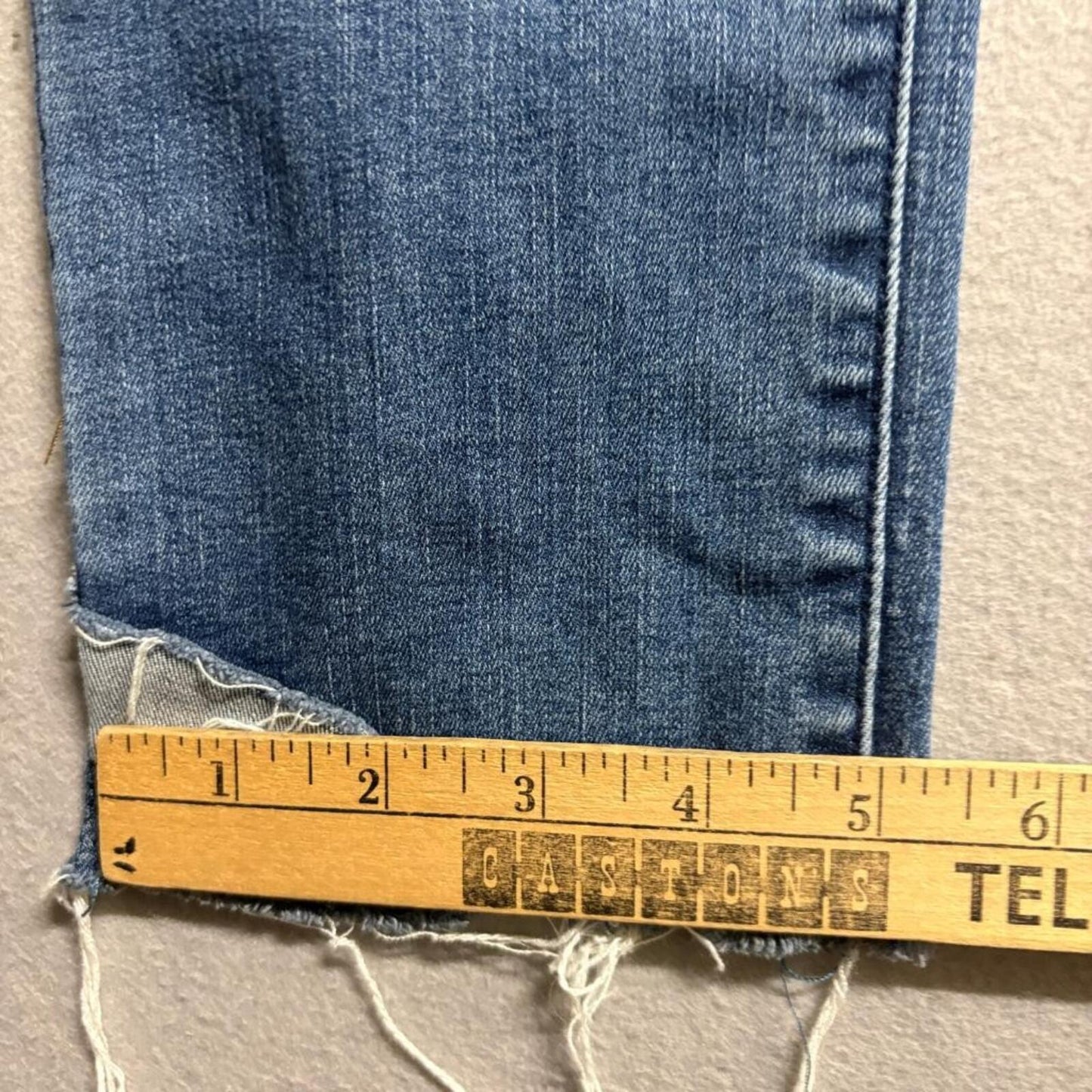 Democracy Ab Technology Jeans Womens 4 Blue Distressed Raw Hem Crop Skinny